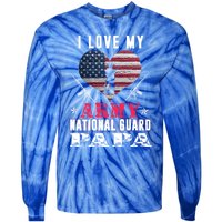 I Love My Army National Guard Papa Veteran Us Military Gift Tie-Dye Long Sleeve Shirt