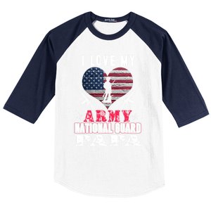 I Love My Army National Guard Papa Veteran Us Military Gift Baseball Sleeve Shirt