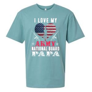 I Love My Army National Guard Papa Veteran Us Military Gift Sueded Cloud Jersey T-Shirt