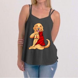 I Love Mom Funny Golden Retriever Women's Strappy Tank