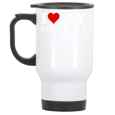 I Love My Girlfriend Gf I Heart My Girlfriend Gf Funny Stainless Steel Travel Mug