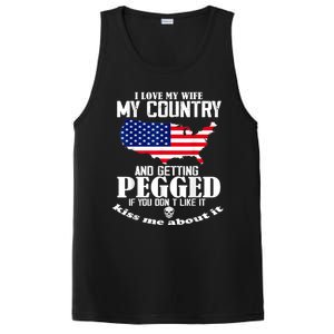 I LOVE MY WIFE MY COUNTRY AND GETTING PEGGED PosiCharge Competitor Tank