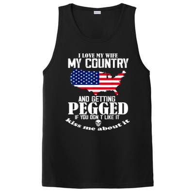 I LOVE MY WIFE MY COUNTRY AND GETTING PEGGED PosiCharge Competitor Tank