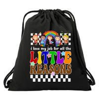 I Love My Job For All The Little Reasons Elementary Teacher Drawstring Bag