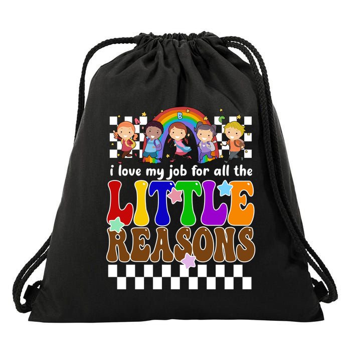 I Love My Job For All The Little Reasons Elementary Teacher Drawstring Bag