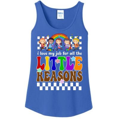 I Love My Job For All The Little Reasons Elementary Teacher Ladies Essential Tank