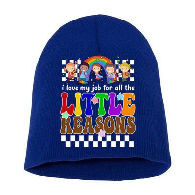 I Love My Job For All The Little Reasons Elementary Teacher Short Acrylic Beanie