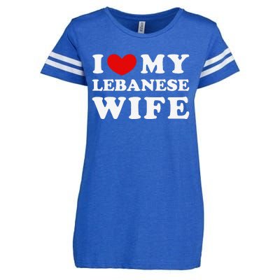 I Love My Lebanese Wife, I Heart My Lebanese Wife  Enza Ladies Jersey Football T-Shirt