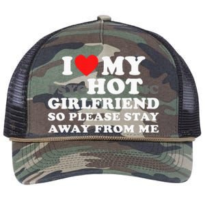 I Love My Psyhotic Girlfriend So Please Stay Away From Me Retro Rope Trucker Hat Cap