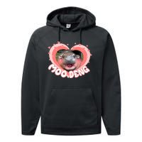 I Love Moo Deng Baby Hippo Moo Deng I Heart Moo Deng Performance Fleece Hoodie