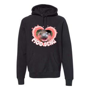 I Love Moo Deng Baby Hippo Moo Deng I Heart Moo Deng Premium Hoodie