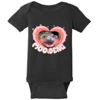 I Love Moo Deng Baby Hippo Moo Deng I Heart Moo Deng Baby Bodysuit