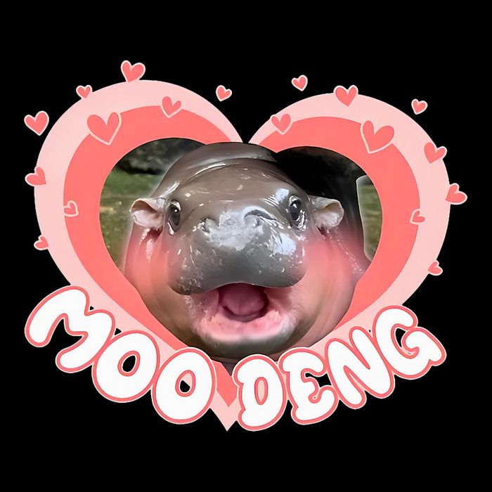 I Love Moo Deng Baby Hippo Moo Deng I Heart Moo Deng Baby Bodysuit