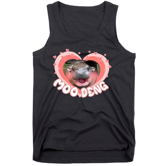 I Love Moo Deng Baby Hippo Moo Deng I Heart Moo Deng Tank Top