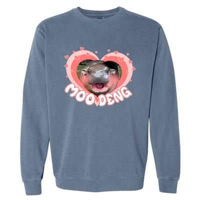 I Love Moo Deng Baby Hippo Moo Deng I Heart Moo Deng Garment-Dyed Sweatshirt