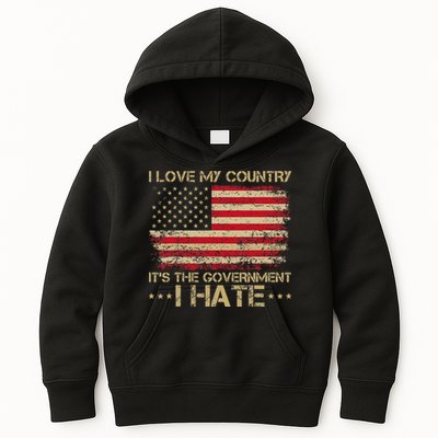 I Love My Country ItS The Government I Hate Vintage Kids Hoodie