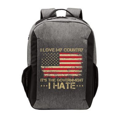 I Love My Country ItS The Government I Hate Vintage Vector Backpack