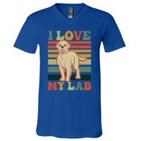 I Love My Lab Lab Mom Gift V-Neck T-Shirt