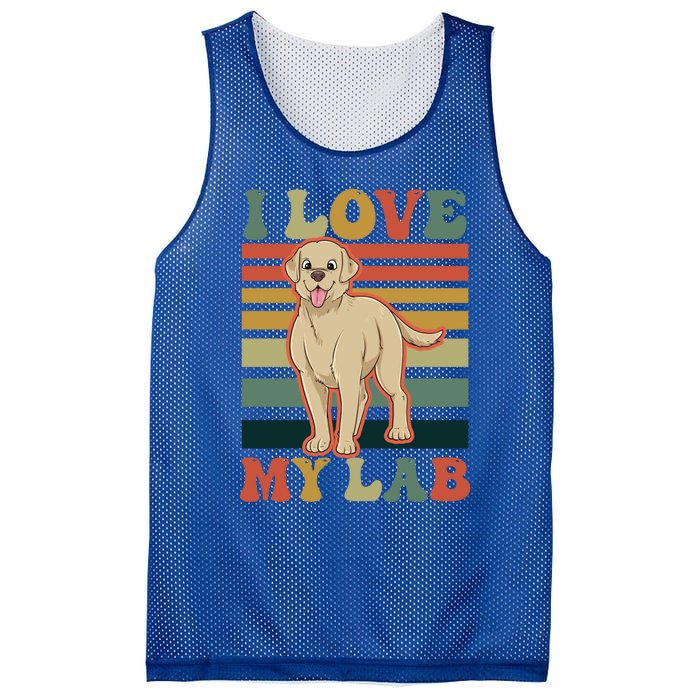 I Love My Lab Lab Mom Gift Mesh Reversible Basketball Jersey Tank