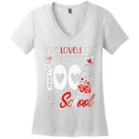 I've loved My Class For 100 Days Of School Teacher Valentine Women's V-Neck T-Shirt