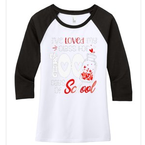 I've loved My Class For 100 Days Of School Teacher Valentine Women's Tri-Blend 3/4-Sleeve Raglan Shirt