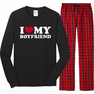 I Love My Boyfriend Great Gift Long Sleeve Pajama Set