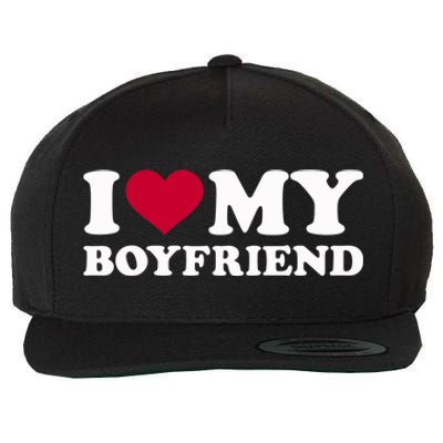 I Love My Boyfriend Great Gift Wool Snapback Cap