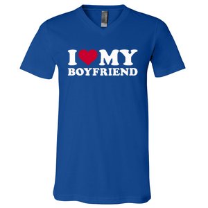 I Love My Boyfriend Great Gift V-Neck T-Shirt