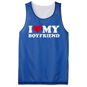 I Love My Boyfriend Great Gift Mesh Reversible Basketball Jersey Tank