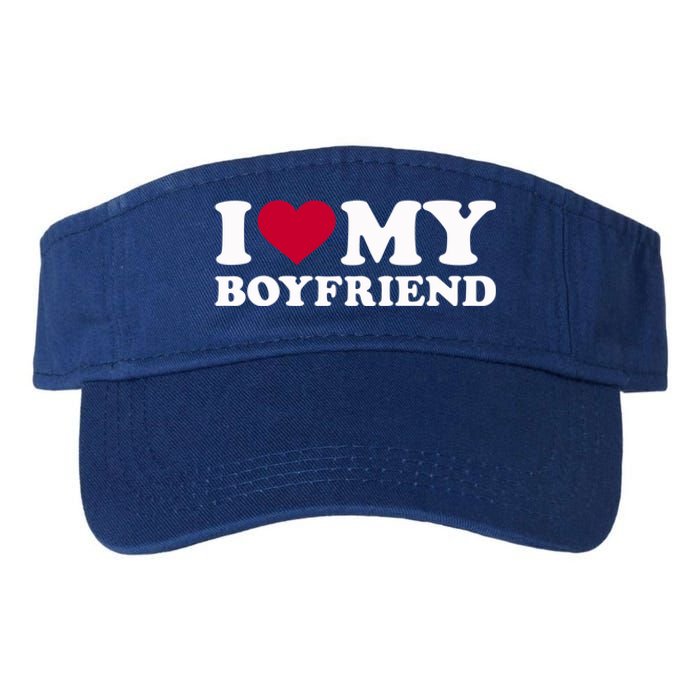 I Love My Boyfriend Great Gift Valucap Bio-Washed Visor