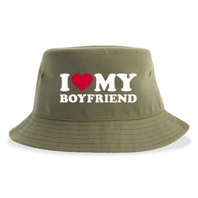 I Love My Boyfriend Great Gift Sustainable Bucket Hat