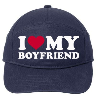 I Love My Boyfriend Great Gift 7-Panel Snapback Hat