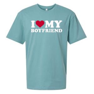 I Love My Boyfriend Great Gift Sueded Cloud Jersey T-Shirt