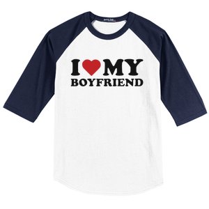 I Love My Boyfriend Baby Baseball Sleeve Shirt