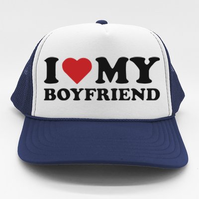 I Love My Boyfriend Baby Trucker Hat