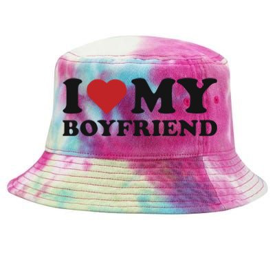 I Love My Boyfriend Baby Tie-Dyed Bucket Hat