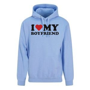 I Love My Boyfriend Baby Unisex Surf Hoodie