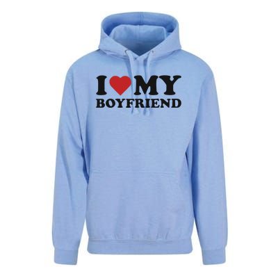 I Love My Boyfriend Baby Unisex Surf Hoodie