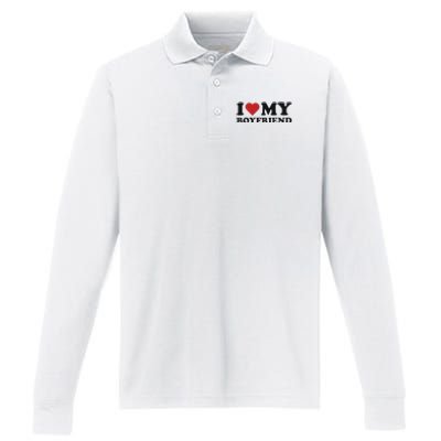 I Love My Boyfriend Baby Performance Long Sleeve Polo