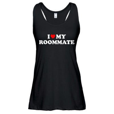 I Love My Roommate- I Heart My Roommate Red Heart Ladies Essential Flowy Tank