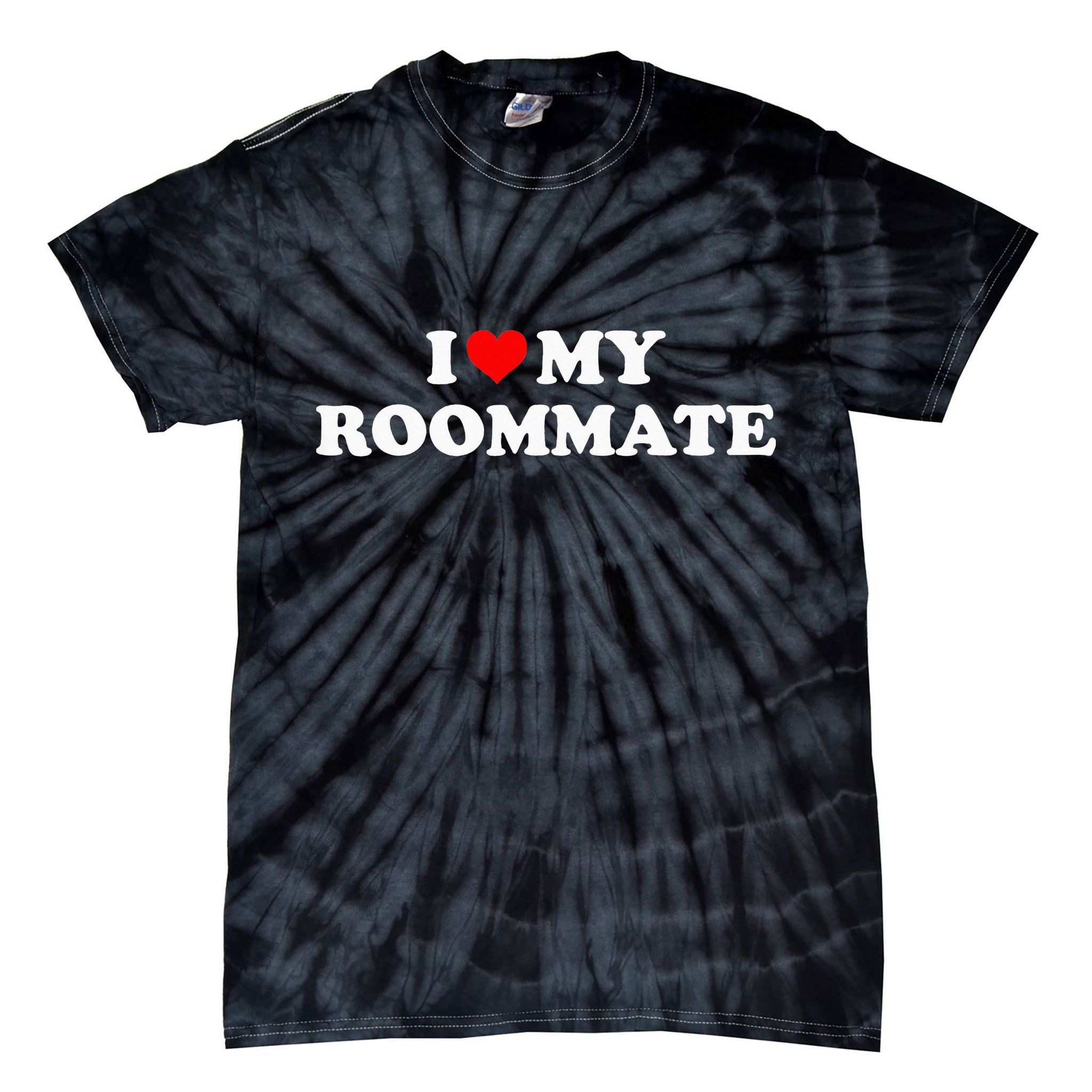 I Love My Roommate- I Heart My Roommate Red Heart Tie-Dye T-Shirt
