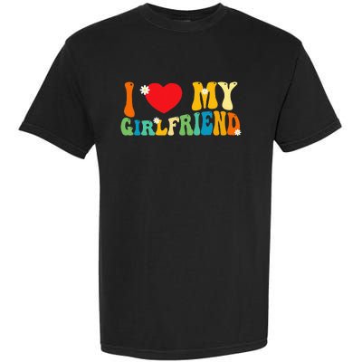 i love my girlfriend gf red heart love valentine Garment-Dyed Heavyweight T-Shirt