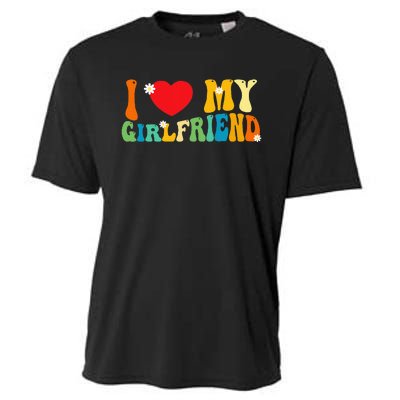 i love my girlfriend gf red heart love valentine Cooling Performance Crew T-Shirt