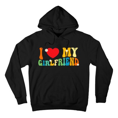 i love my girlfriend gf red heart love valentine Hoodie