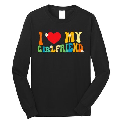 i love my girlfriend gf red heart love valentine Long Sleeve Shirt