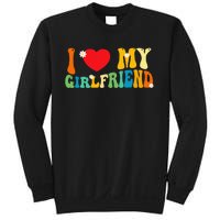 i love my girlfriend gf red heart love valentine Sweatshirt