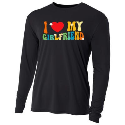 i love my girlfriend gf red heart love valentine Cooling Performance Long Sleeve Crew