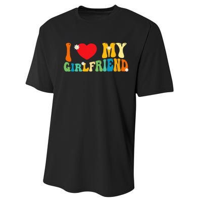 i love my girlfriend gf red heart love valentine Performance Sprint T-Shirt