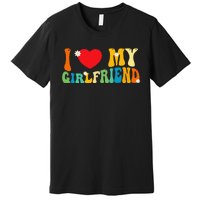 i love my girlfriend gf red heart love valentine Premium T-Shirt