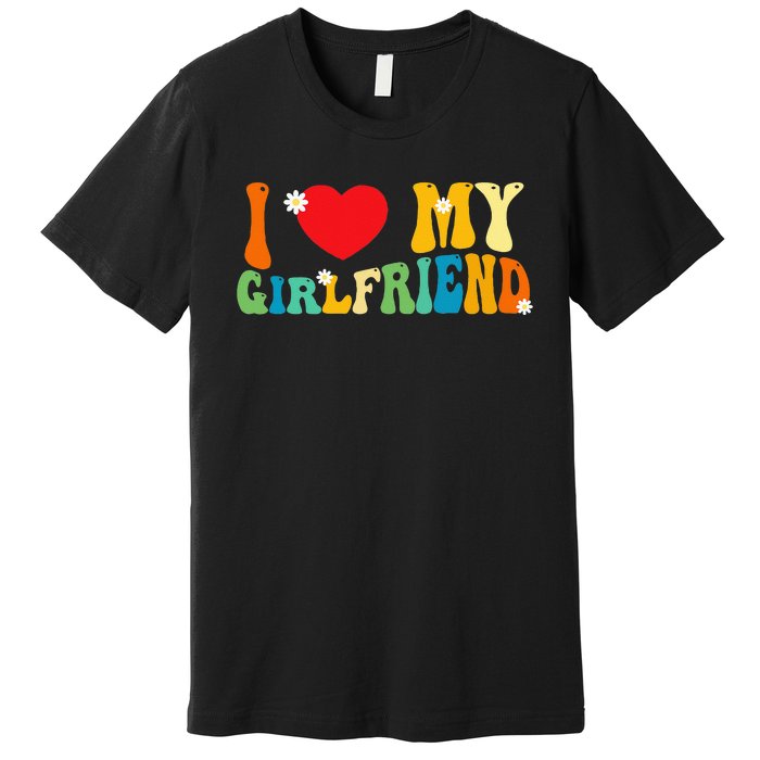 i love my girlfriend gf red heart love valentine Premium T-Shirt